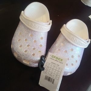 Brand new classic gliter crocs size J1